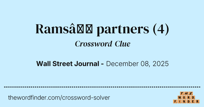 Rams’ partners crossword clue image