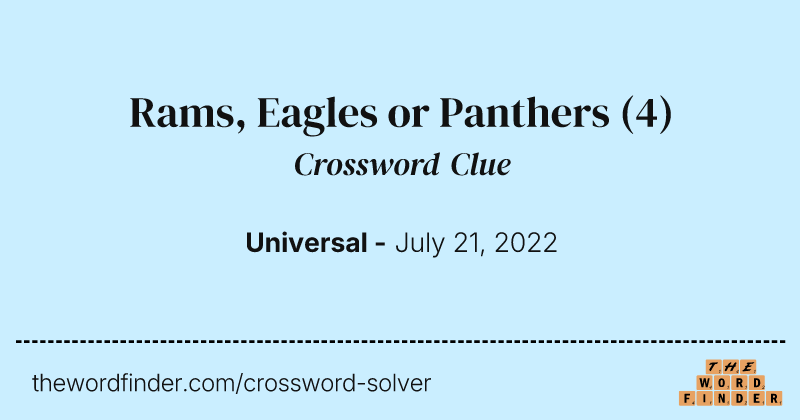 Rams, Eagles or Panthers crossword clue image
