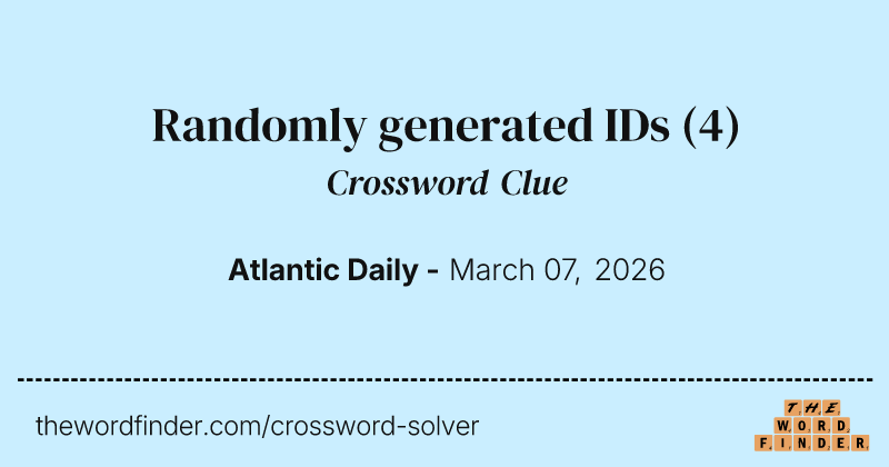 Randomly generated IDs crossword clue image