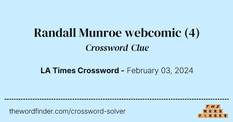 Randall Munroe webcomic crossword clue image