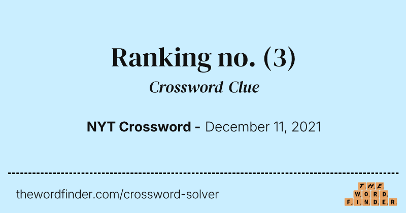 Ranking no. crossword clue image