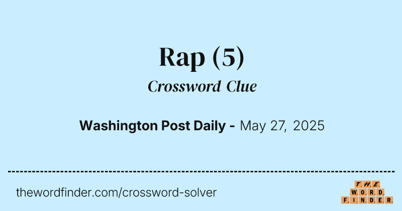 Rap crossword clue image