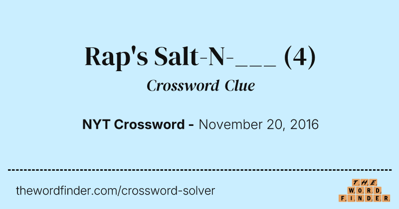 Rap's Salt-N-___ crossword clue image