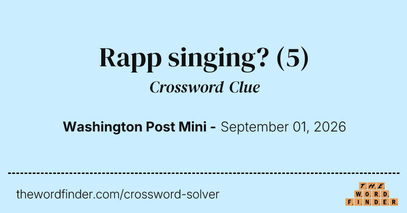 Rapp singing? crossword clue image