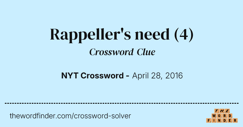 Rappeller's need crossword clue image