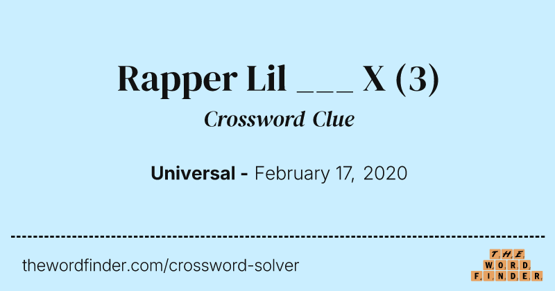 Rapper Lil ___ X crossword clue image
