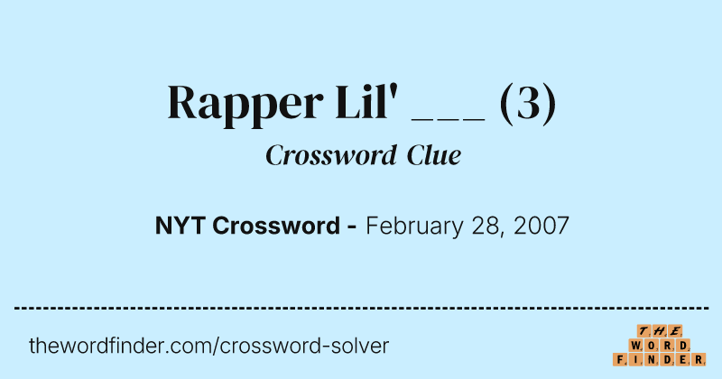 Rapper Lil' ___ crossword clue image