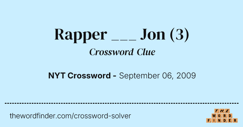 Rapper ___ Jon crossword clue image
