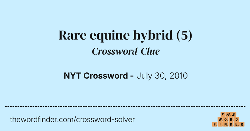 Rare equine hybrid crossword clue image