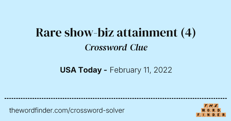 Rare show-biz attainment crossword clue image