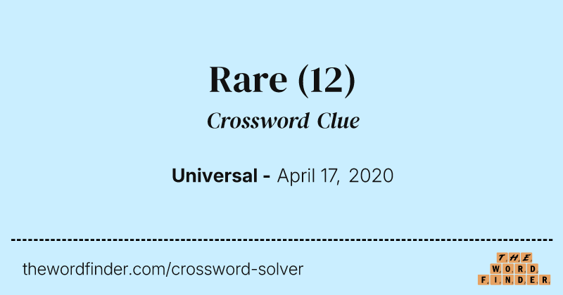 Rare crossword clue image