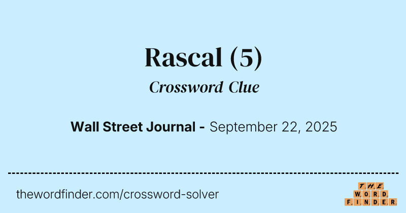 Rascal crossword clue image