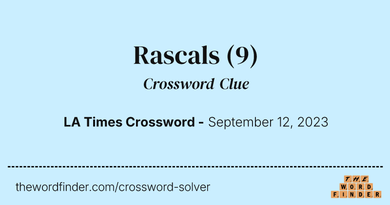Rascals crossword clue image