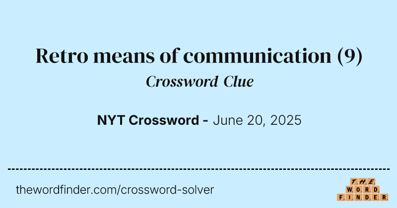 Retro means of communication crossword clue image