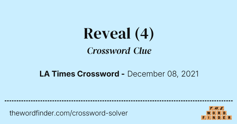 Reveal crossword clue image
