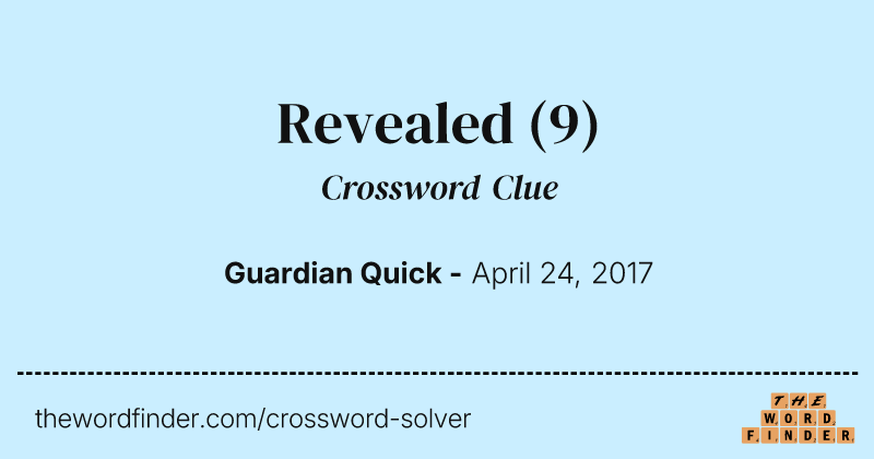Revealed crossword clue image