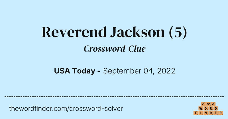 Reverend Jackson crossword clue image