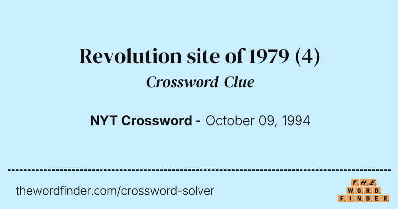 Revolution site of 1979 crossword clue image