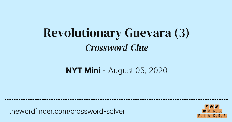 Revolutionary Guevara crossword clue image