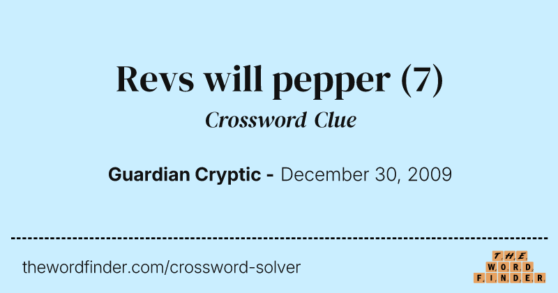 Revs will pepper crossword clue image