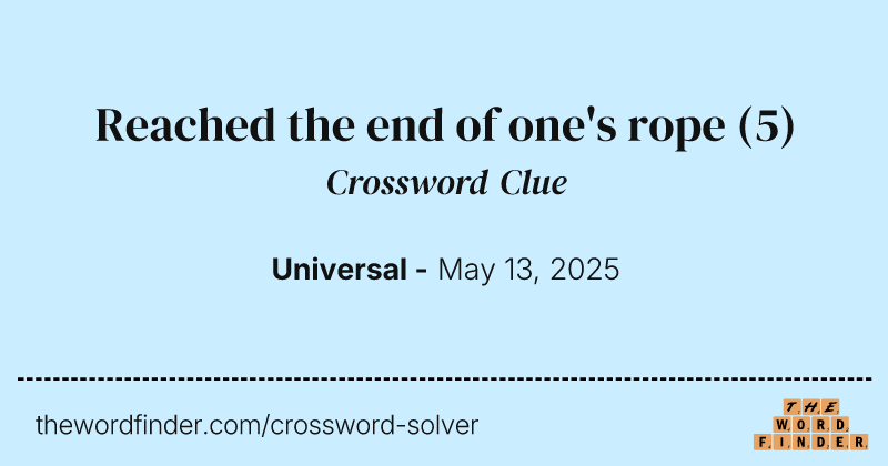 Reached the end of one's rope crossword clue image