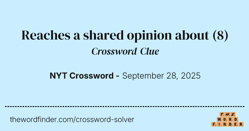 Reaches a shared opinion about crossword clue image