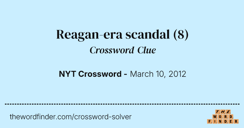 Reagan-era scandal crossword clue image