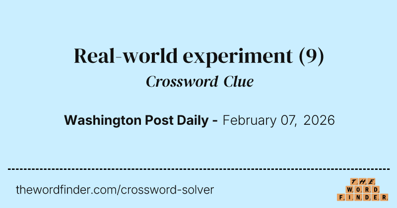 Real-world experiment crossword clue image