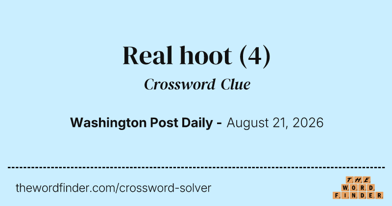 Real hoot crossword clue image