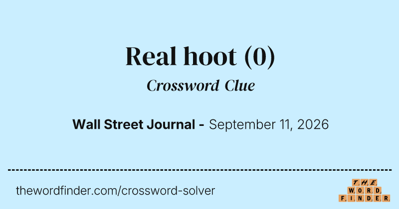 Real hoot crossword clue image
