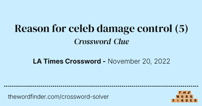Reason for celeb damage control crossword clue image