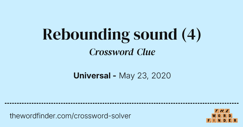 Rebounding sound crossword clue image