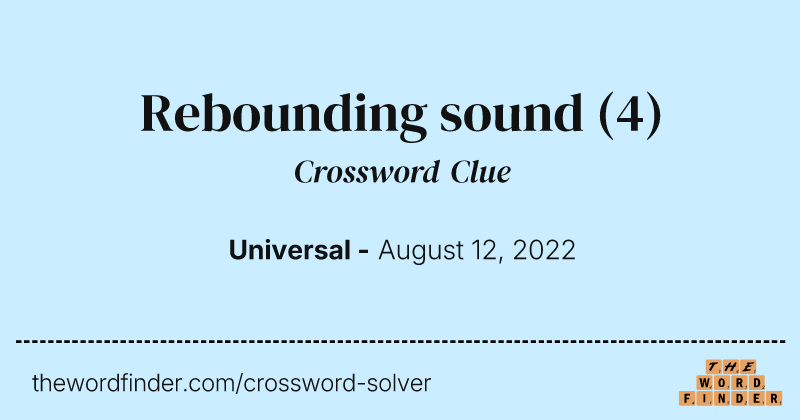 Rebounding sound crossword clue image