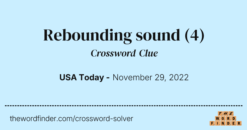 Rebounding sound crossword clue image