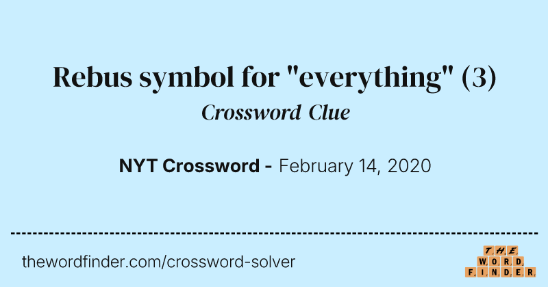 Rebus symbol for "everything" crossword clue image