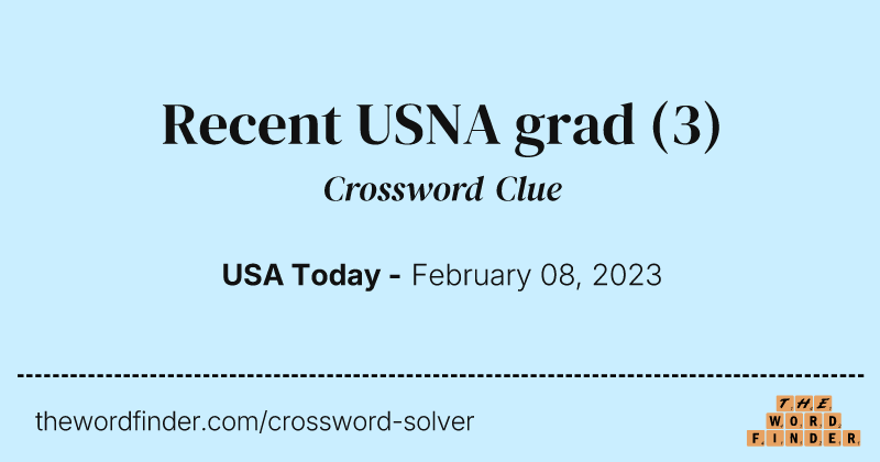 Recent USNA grad crossword clue image
