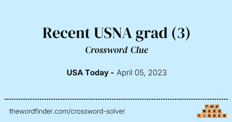 Recent USNA grad crossword clue image