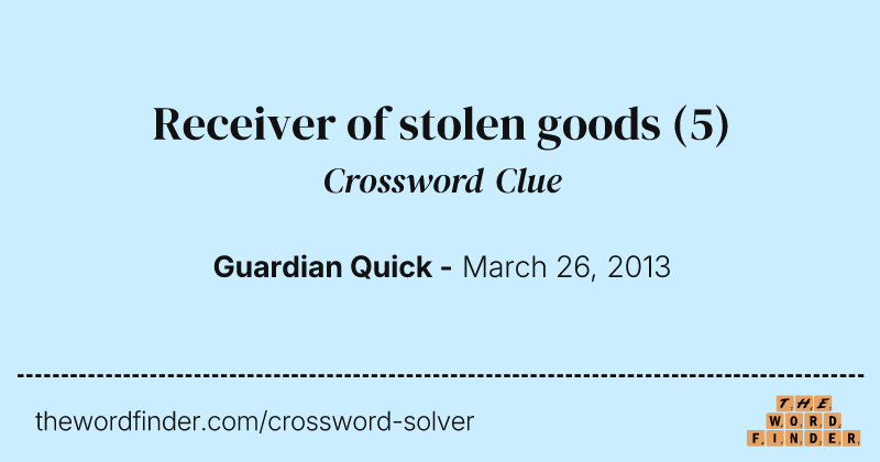 Receiver of stolen goods crossword clue image