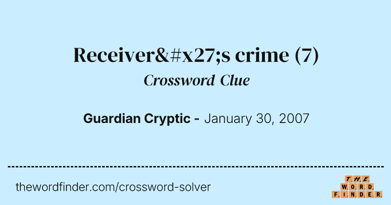 Receiver's crime crossword clue image