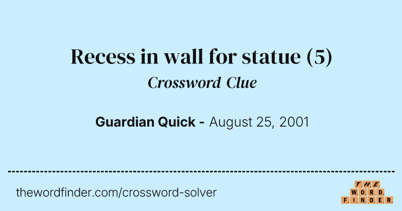 Recess in wall for statue crossword clue image