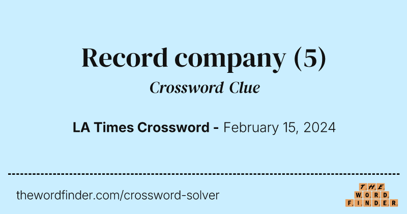 Record company crossword clue image