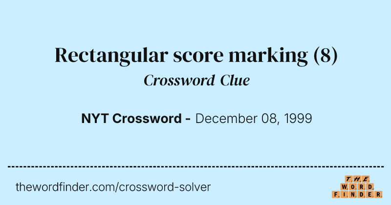 Rectangular score marking crossword clue image