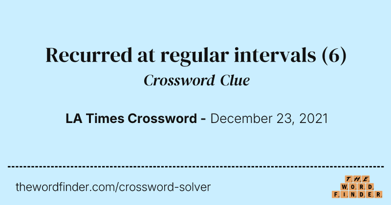 Recurred at regular intervals crossword clue image