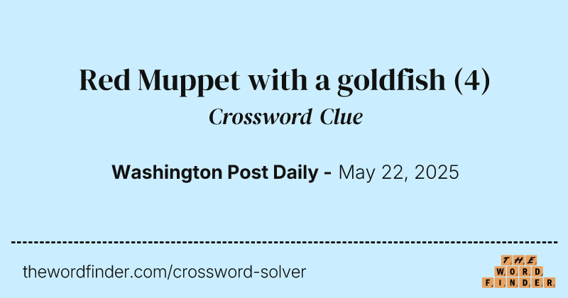 Red Muppet with a goldfish crossword clue image