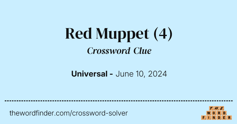 Red Muppet crossword clue image