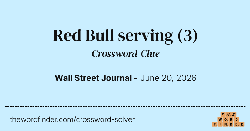 Red Bull serving crossword clue image