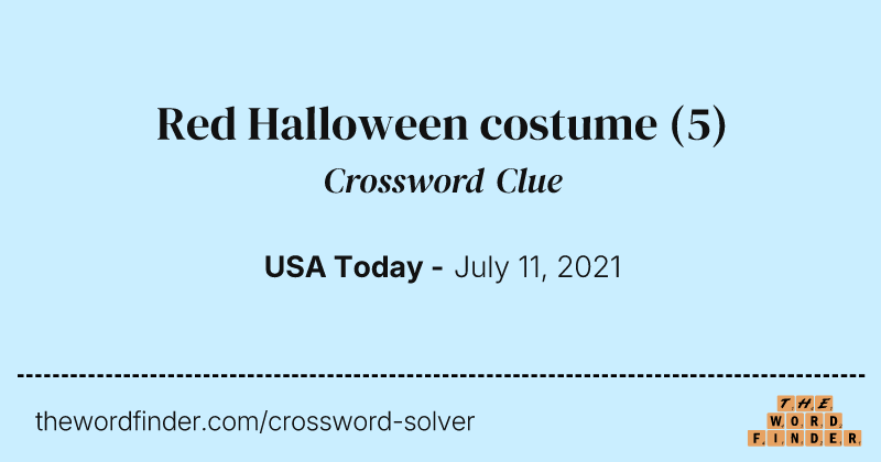Red Halloween costume crossword clue image