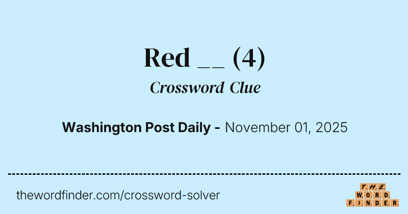 Red __ crossword clue image