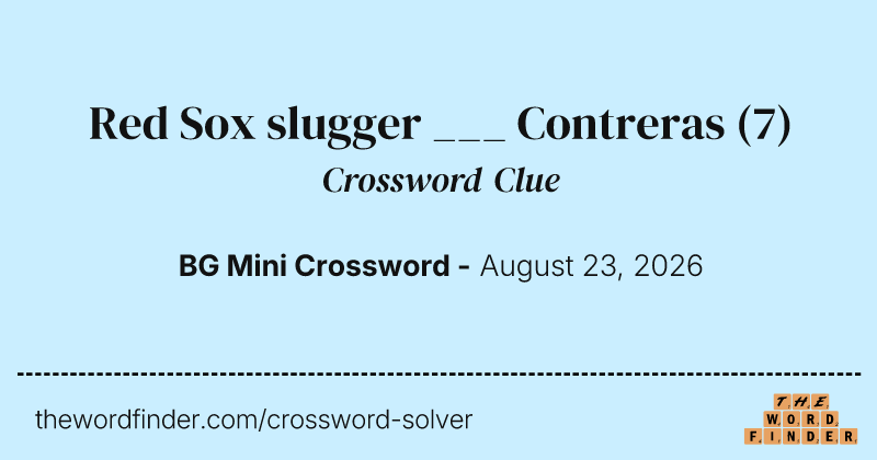 Red Sox slugger ___ Contreras crossword clue image