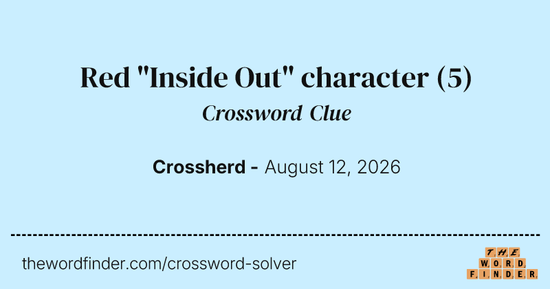 Red "Inside Out" character crossword clue image